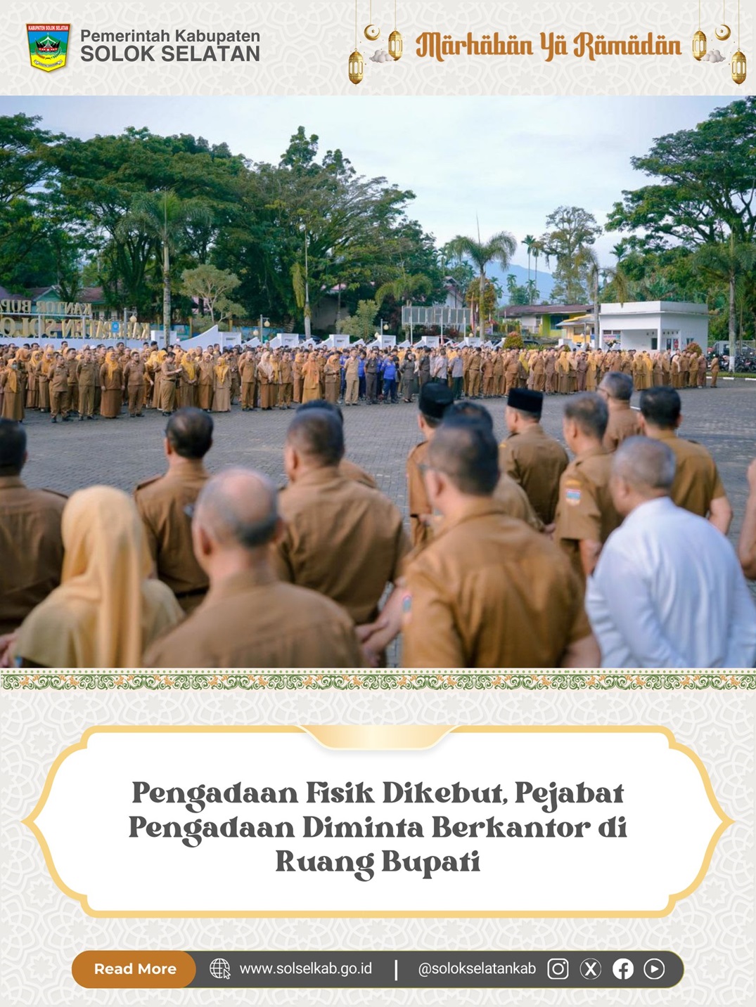 Pengadaan Fisik Dikebut, Pejabat Pengadaan Diminta Berkantor di Ruang Bupati